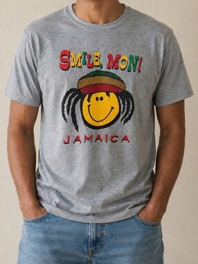 T Shirt Men's Size XXL Gray Short Sleeve Rasta Colors Crew Neck Top